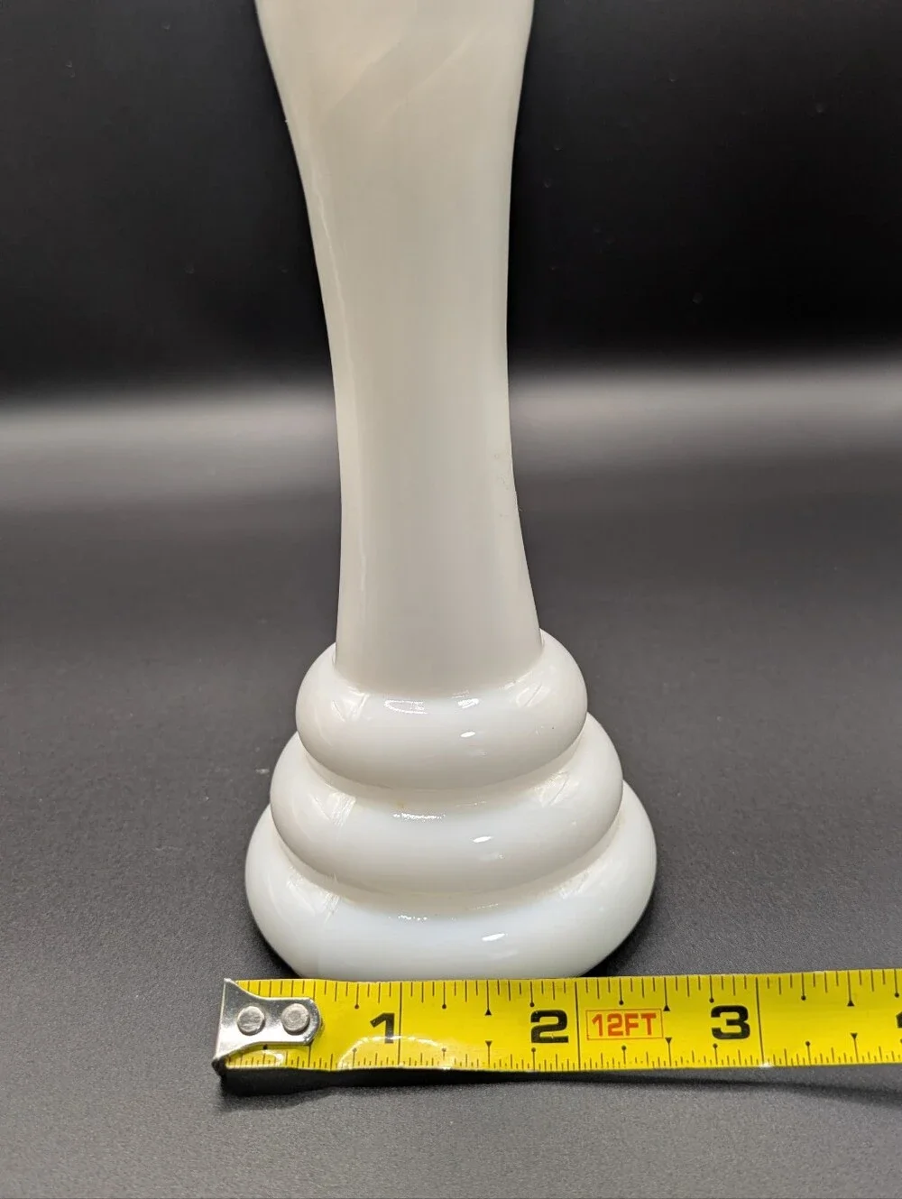 White Milk Glass Bud Vase - Classic Tapered Design